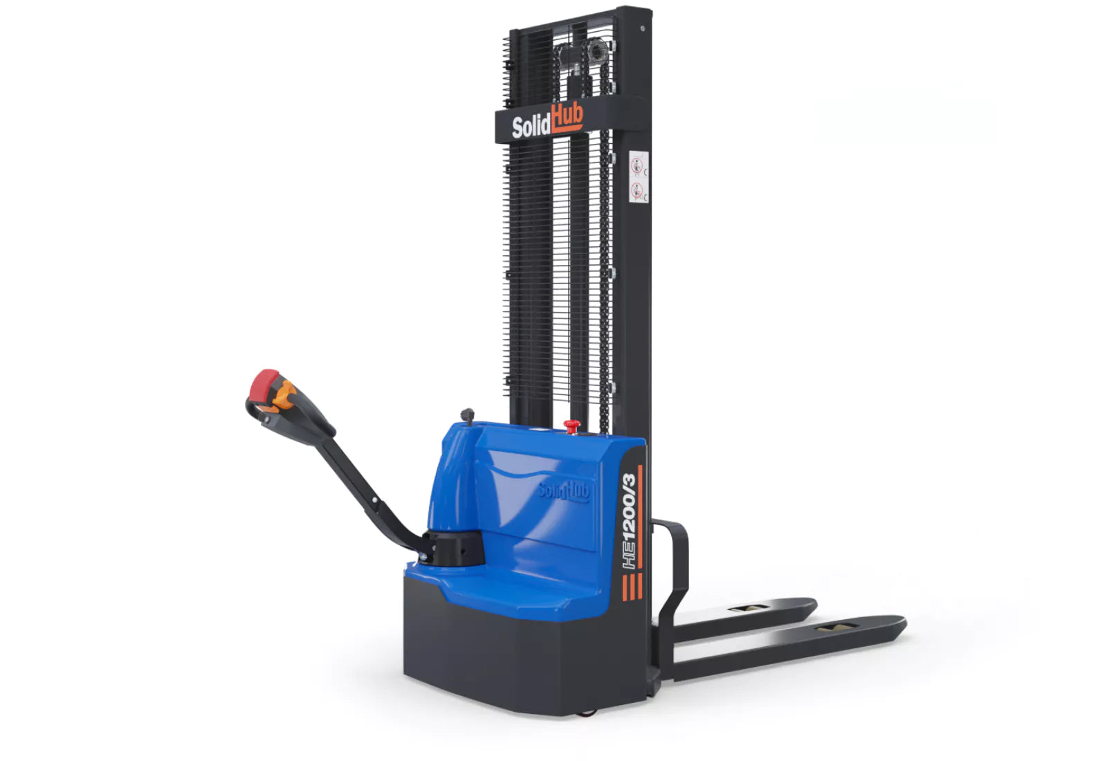 Gerbeur électrique SolidHub HE1200/3, hauteur de levage 86 – 3.000 mm, force de levage 1.200 kg