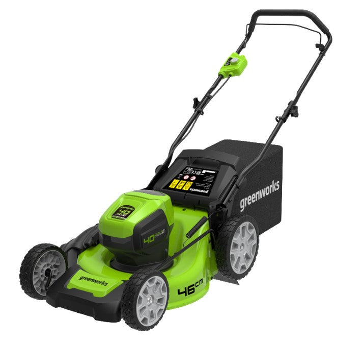 Tondeuse poussée batterie GREENWORKS G40LM46 L 46cm 40V B+C