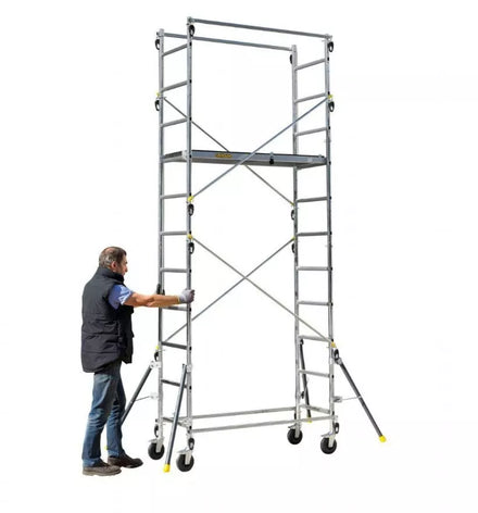 Échafaudage roulant en aluminium CENTAURE Quad’Up Évolution – H de travail 4,70 m