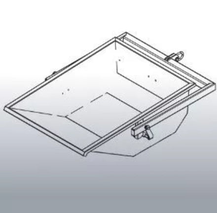 Benne à terre 500 L Eichinger – Déversement automatique avec palonnier.