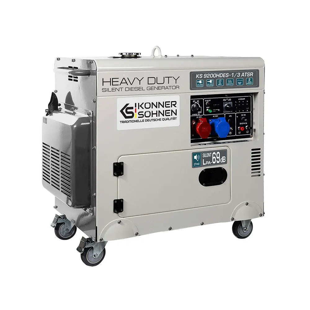 Dimax KS 9200HDES-1/3 ATSR – Groupe électrogène 7.5kW mono diesel démarrage électrique insonorisé